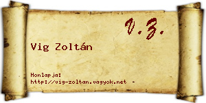 Vig Zoltán névjegykártya